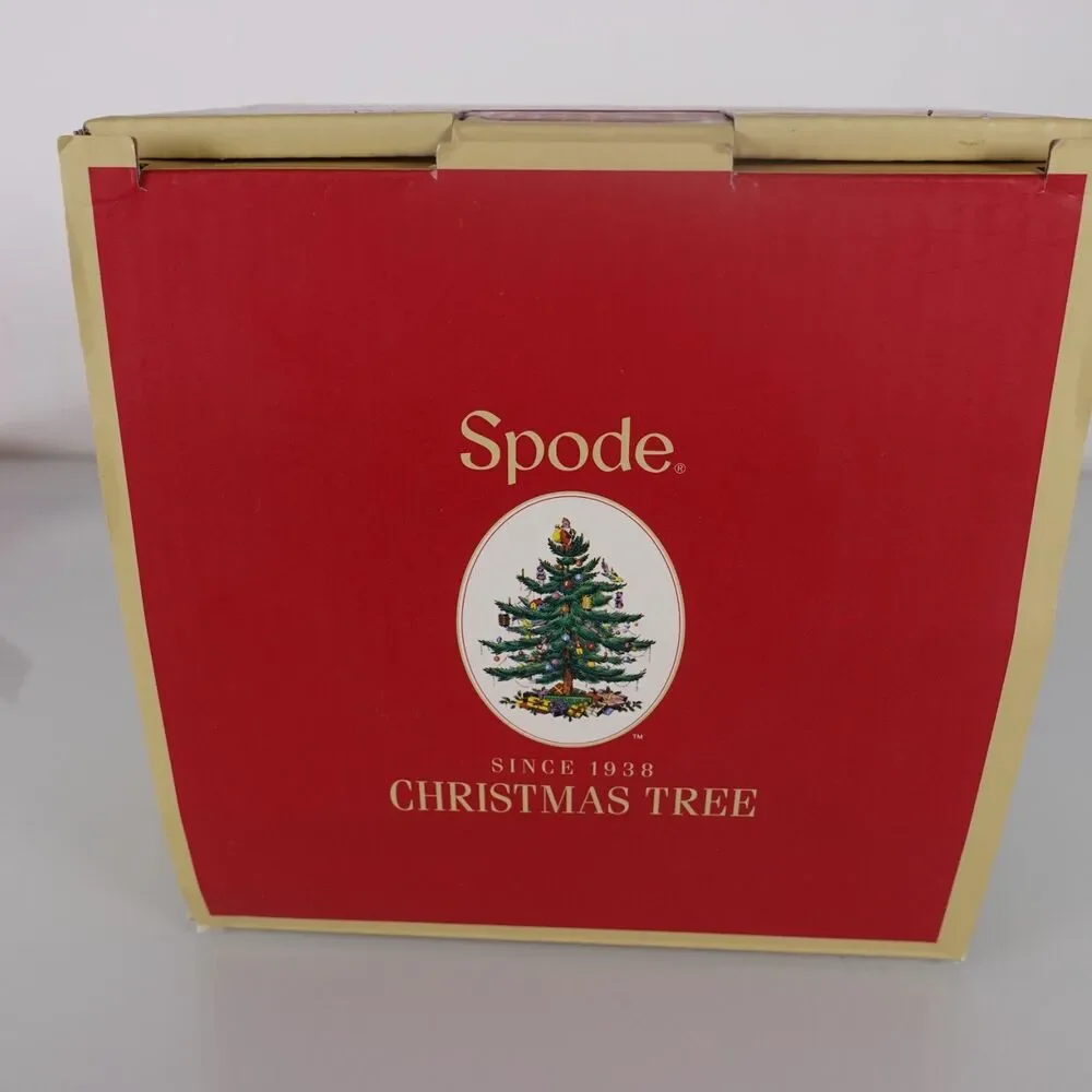Spode Christmas Tree Teacup and Saucer Set 7 Ounce Made in England New in Box